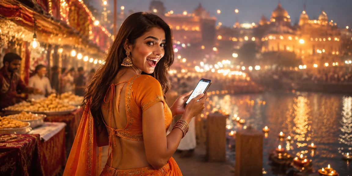 Mobile player enjoying slot games at night market in India